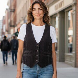 Old Navy Corduroy Vest Waistcoat Button Up V-Neck Sz XL #163K